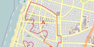 Mapa ng puting lungsod ng Tel Aviv