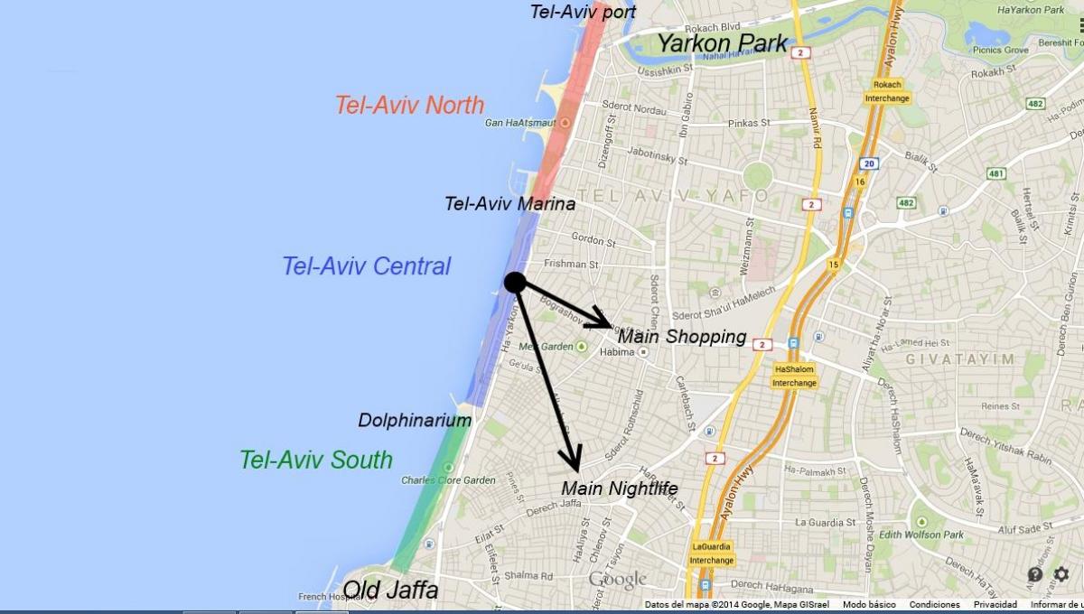 mapa ng Tel Aviv nightlife