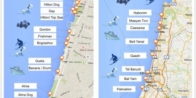 Mapa ng Tel Aviv beach