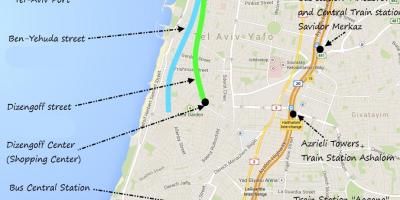 Mapa ng pampublikong sasakyan sa Tel Aviv